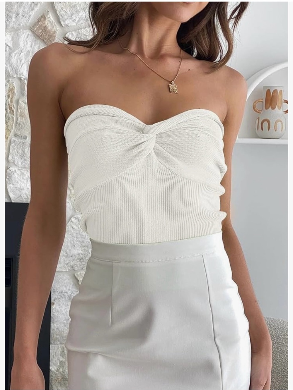Sleeveless Cropped Twist-Knot Tube Top